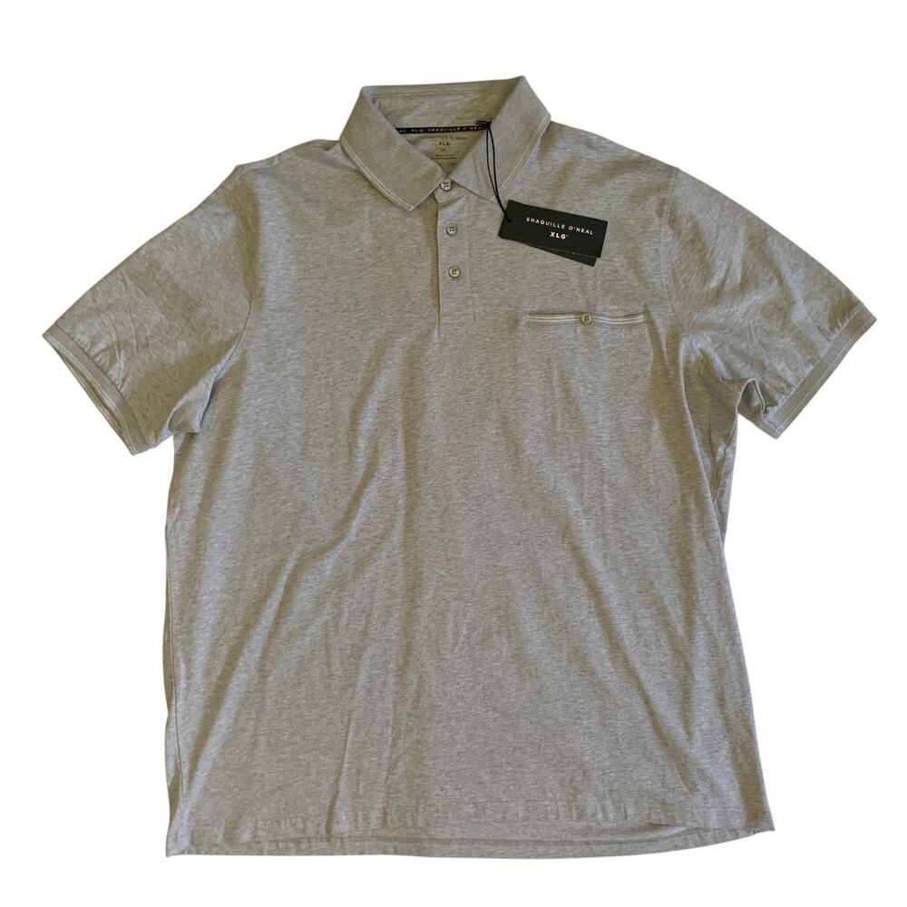 Shaquille O'Neal XLG Men's Size 2XL Comfort Stretch Tipped Polo Shirt Brand New